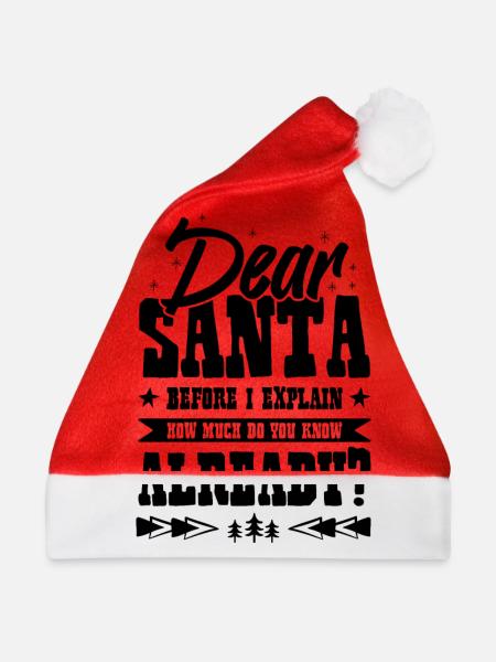 Dear Santa - Weihnachtsmütze - Rot