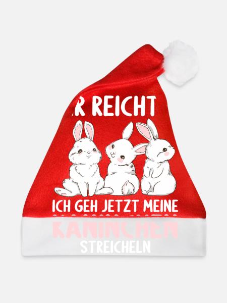 Hase Mir reichts ich geh Kaninchen streicheln - Weihnachtsmütze - Rot