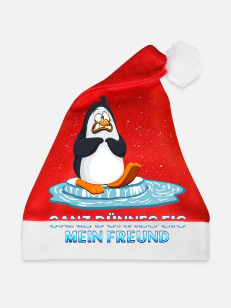 Ganz dünnes Eis mein Freund - Weihnachtsmütze - Rot - Vorne