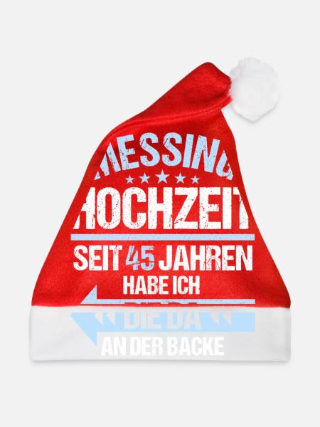45 verheiratet Messing Hochzeit 45.Hochzeitstag - Weihnachtsmütze - Rot - Vorne
