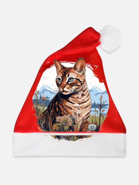 Bengal Cat - Weihnachtsmütze - Rot