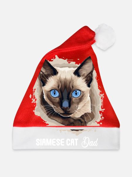 Siamese Cat Siamkatze - Weihnachtsmütze - Rot