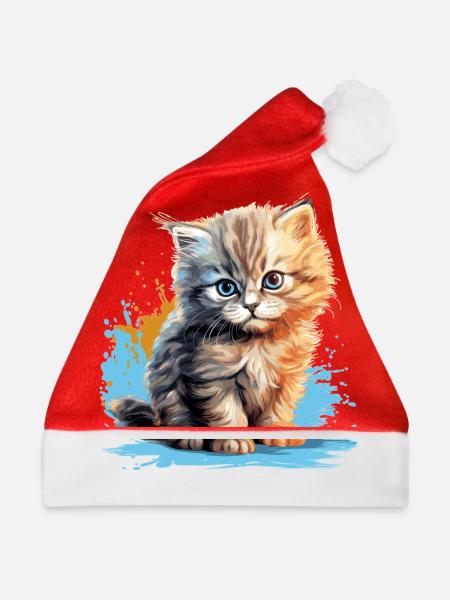 Persian Cat Perser Katze - Weihnachtsmütze - Rot
