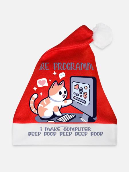 Ich bin Programmierer, lustige Katze - Weihnachtsmütze - Rot