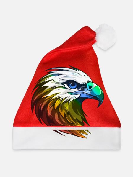 Adler Kopf Bunt - Weihnachtsmütze - Rot