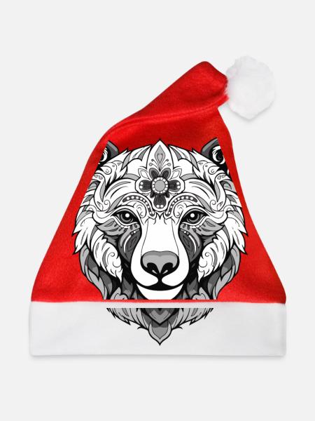 Eisbär Kopf Polar bär - Weihnachtsmütze - Rot