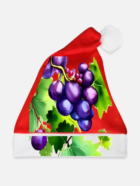 Trauben an einem Weinstock - Weihnachtsmütze - Rot