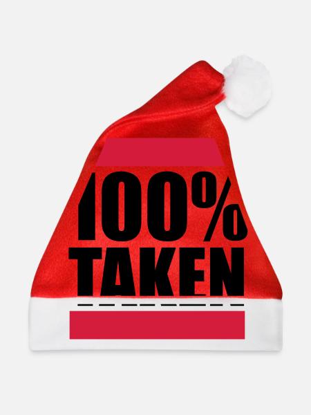 balken 100 prozent taken vergeben liebe verliebt p - Weihnachtsmütze - Rot - Vorne