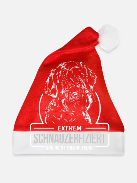 SCHNAUZERFIZIERT Riesenschnauzer Hunde Wilsigns - Weihnachtsmütze - Rot