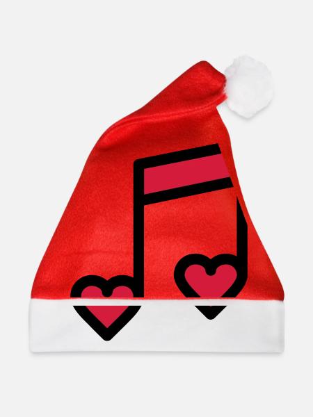 Romantische Musik Note - Weihnachtsmütze - Rot - Vorne