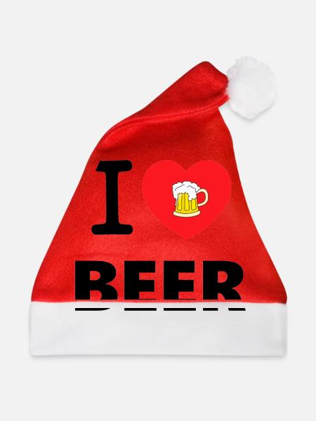 I LOVE BEER - Weihnachtsmütze - Rot
