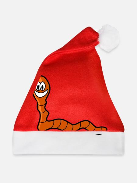 Würmchen - Weihnachtsmütze - Rot - Vorne