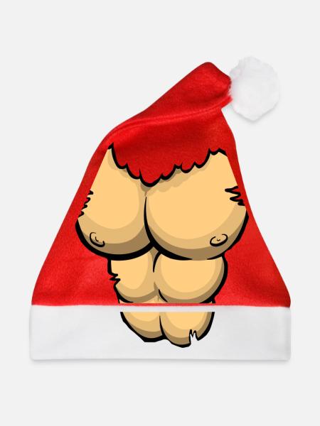 Gorilla Kostüm Gorilla Brust - Weihnachtsmütze - Rot - Vorne