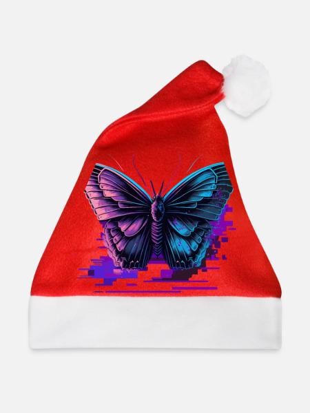 Schmetterling Retro Farbtöne - Weihnachtsmütze - Rot