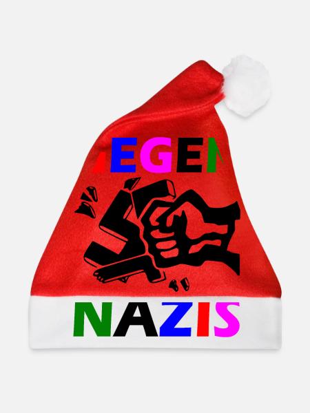 Gegen nazis - Weihnachtsmütze - Rot