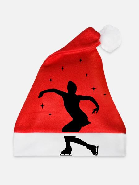 eisläuferin eislaufen skating - Weihnachtsmütze - Rot