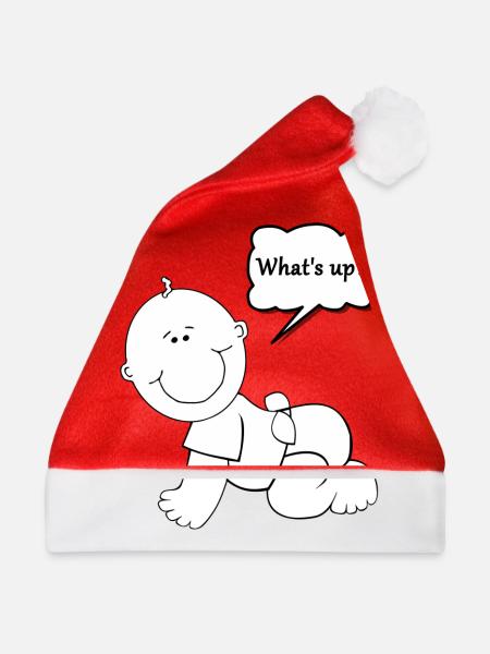 Baby What's Up? Shirts and more ⓝDesigned by NaKos - Weihnachtsmütze - Rot - Vorne