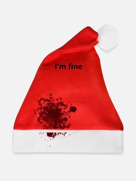 Verletzung Wunde Blut - Weihnachtsmütze - Rot - Vorne