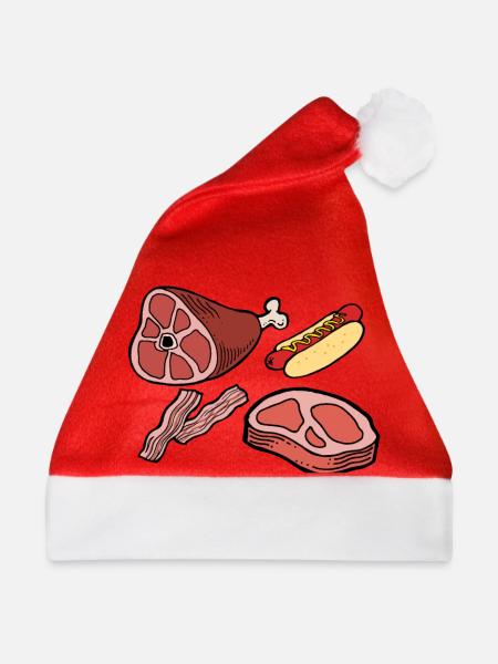 Fleisch - Weihnachtsmütze - Rot