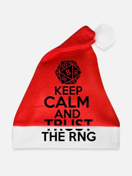 Würfel RNG RPG Rollenspiel Dungeon lustig Geschenk - Weihnachtsmütze - Rot