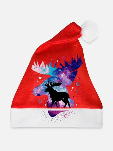 Elch - Weihnachtsmütze - Rot - Vorne
