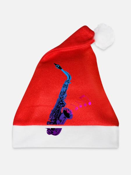 Saxophon - Weihnachtsmütze - Rot