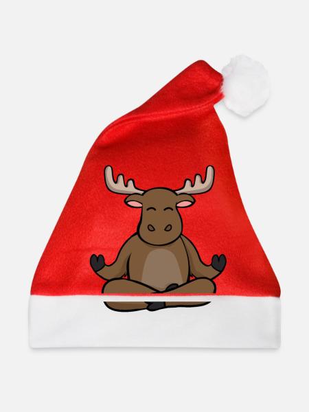 Yoga Elch - Weihnachtsmütze - Rot