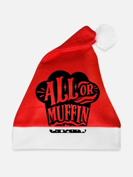 Muffin Backen Bäcker - Weihnachtsmütze - Rot