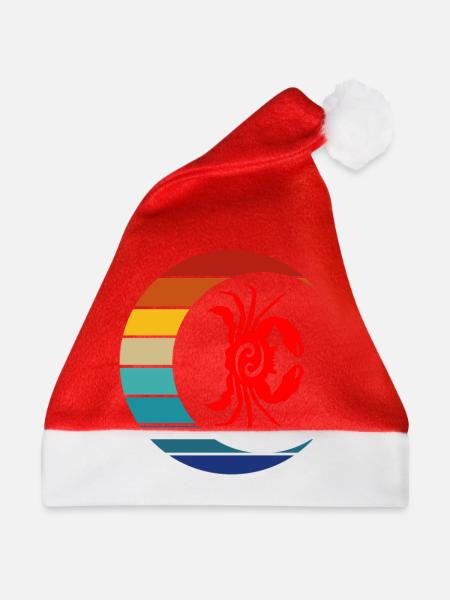 Sternzeichen Krebs - Weihnachtsmütze - Rot - Vorne