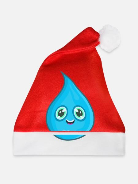 Wassertropfen Wasser - Weihnachtsmütze - Rot - Vorne