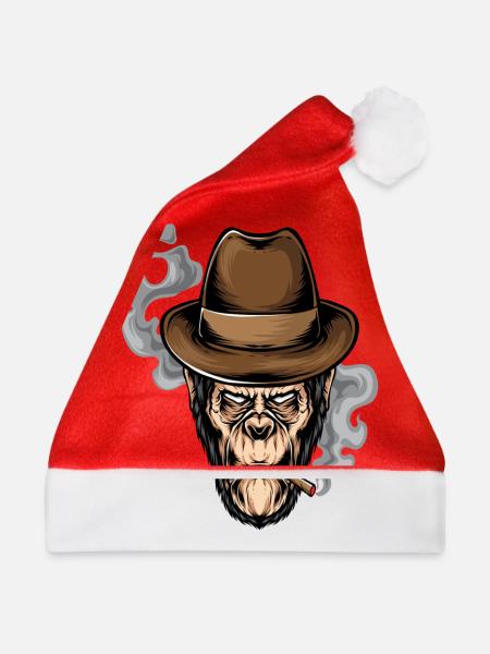 Affe - Weihnachtsmütze - Rot