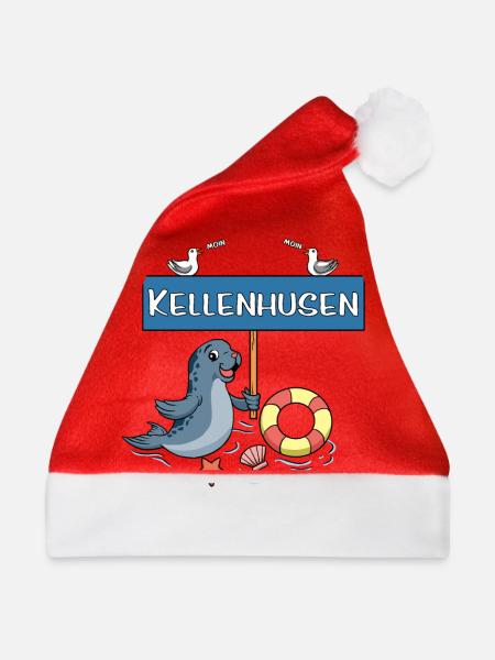 Moin Moin - Ostseebad Kellenhusen - Weihnachtsmütze - Rot - Vorne