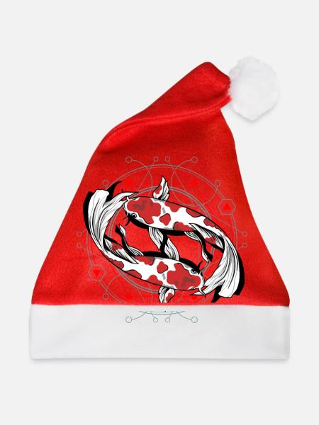 Koi Fisch - Weihnachtsmütze - Rot