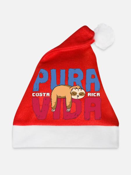 Pura vida Faultier - Weihnachtsmütze - Rot - Vorne