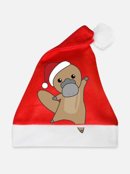 Schnabeltier Weihnachten Schnabeltiere süße Tiere - Weihnachtsmütze - Rot