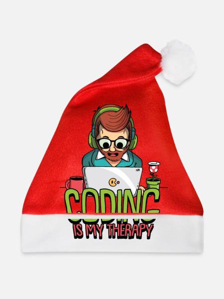 Hacking Programmierer Hacker Code Coding Geschenk - Weihnachtsmütze - Rot - Vorne