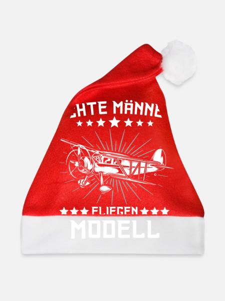 Modellflug Modellflieger Modellfliegen - Weihnachtsmütze - Rot - Vorne