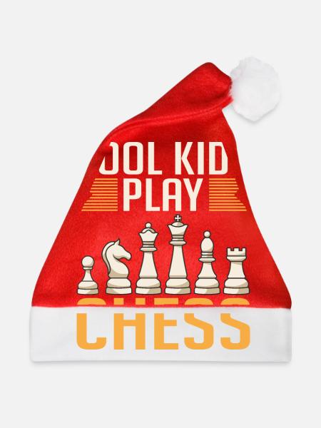 Coole Kids Spielen Schach - Weihnachtsmütze - Rot - Vorne