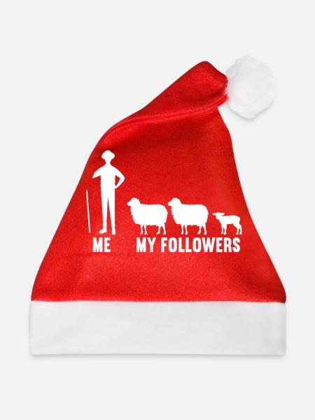 Ich und meine Follower Landwirt Schaf Schafe - Weihnachtsmütze - Rot