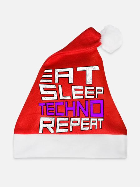 eat sleep techno repeat - Weihnachtsmütze - Rot