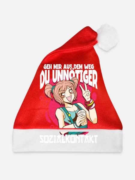 Anime Spruch Weeb Otaku - Weihnachtsmütze - Rot