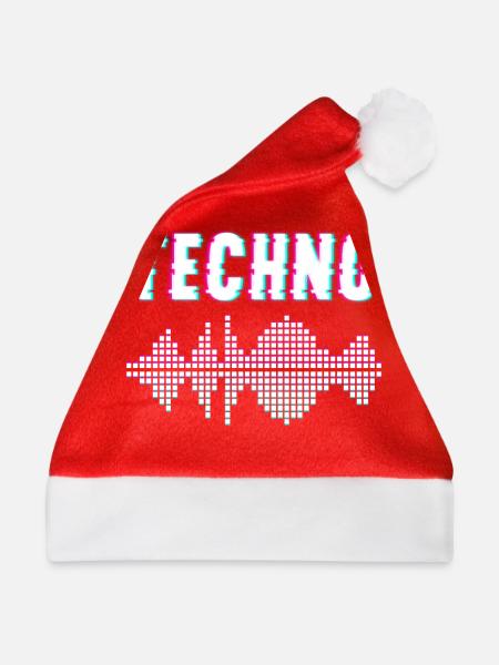 Techno Musik - Weihnachtsmütze - Rot