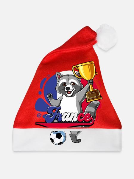 Frankreich Fußball - Weihnachtsmütze - Rot - Vorne