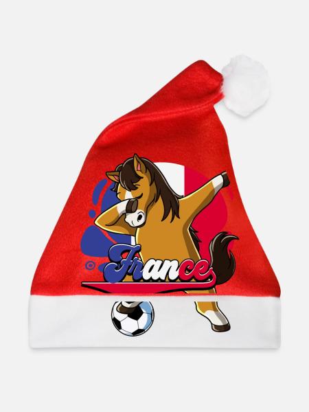 Frankreich Fußball - Weihnachtsmütze - Rot - Vorne