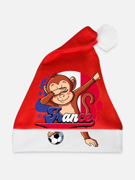 Frankreich Fußball - Weihnachtsmütze - Rot - Vorne