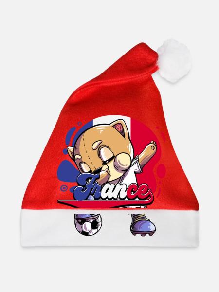 Frankreich Fußball - Weihnachtsmütze - Rot - Vorne