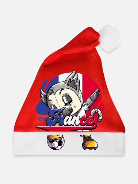 Frankreich Fußball - Weihnachtsmütze - Rot - Vorne