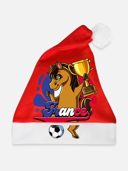 Frankreich Fußball - Weihnachtsmütze - Rot - Vorne