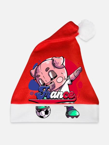Frankreich Fußball - Weihnachtsmütze - Rot - Vorne