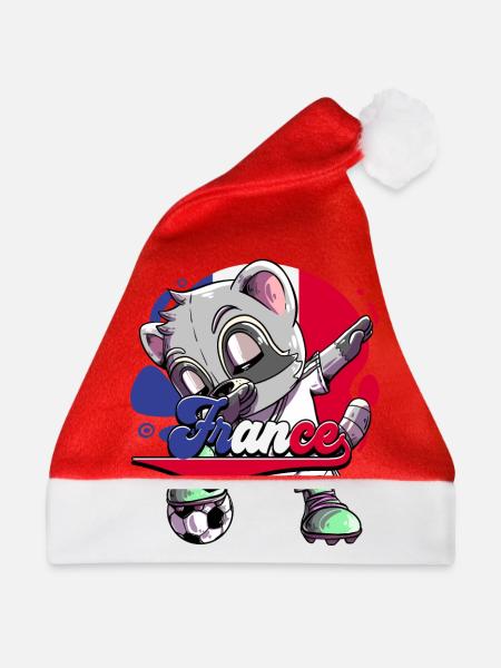 Frankreich Fußball - Weihnachtsmütze - Rot - Vorne